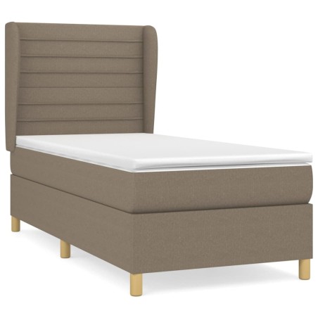 vidaXL Giroletto a Molle con Materasso Tortora 90x200 cm inTessuto