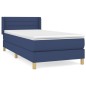 vidaXL Giroletto a Molle con Materasso Blu 90x190 cm in Tessuto