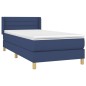 vidaXL Giroletto a Molle con Materasso Blu 90x190 cm in Tessuto