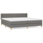 vidaXL Giroletto a Molle con Materasso Grigio Scuro 200x200 cm Tessuto