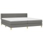 vidaXL Giroletto a Molle con Materasso Grigio Scuro 200x200 cm Tessuto
