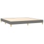 vidaXL Giroletto a Molle con Materasso Grigio Scuro 200x200 cm Tessuto