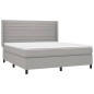 vidaXL Giroletto a Molle con Materasso Grigio Chiaro180x200 cm Tessuto