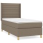 vidaXL Giroletto a Molle con Materasso Tortora 90x200 cm inTessuto