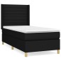 vidaXL Giroletto a Molle con Materasso Nero 100x200 cm in Tessuto