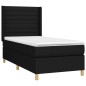 vidaXL Giroletto a Molle con Materasso Nero 100x200 cm in Tessuto
