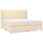vidaXL Giroletto a Molle con Materasso Crema 200x200 cm in Tessuto