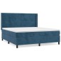 vidaXL Giroletto a Molle con Materasso Blu Scuro 180x200 cm in Velluto