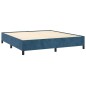 vidaXL Giroletto a Molle con Materasso Blu Scuro 180x200 cm in Velluto