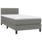 Letto a Molle Materasso e LED Grigio Scuro 80x200 cm in Tessuto Letto a Molle Materasso e LED Grigio Scuro 80x200 cm in Tessuto