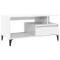 Tavolino da Salotto Bianco Lucido 90x49x45 cm Legno Multistrato Tavolino da Salotto Bianco Lucido 90x49x45 cm Legno Multistrato