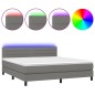 Letto a Molle Materasso e LED Grigio Scuro 180x200cm in Tessuto Letto a Molle Materasso e LED Grigio Scuro 180x200cm in Tessuto