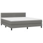 Letto a Molle Materasso e LED Grigio Scuro 180x200cm in Tessuto Letto a Molle Materasso e LED Grigio Scuro 180x200cm in Tessuto