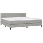 Letto a Molle Materasso e LED Grigio Chiaro 200x200 cm Tessuto Letto a Molle Materasso e LED Grigio Chiaro 200x200 cm Tessuto