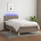 vidaXL Letto a Molle con Materasso e LED Tortora 90x200 cm in Tessuto vidaXL Letto a Molle con Materasso e LED Tortora 90x200 cm in Tessuto