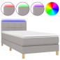 vidaXL Letto a Molle Materasso e LED Grigio Chiaro 90x190 cm Tessuto vidaXL Letto a Molle Materasso e LED Grigio Chiaro 90x190 cm Tessuto