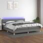 vidaXL Letto a Molle Materasso e LED Grigio Scuro 200x200cm in Tessuto vidaXL Letto a Molle Materasso e LED Grigio Scuro 200x200cm in Tessuto