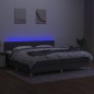 vidaXL Letto a Molle Materasso e LED Grigio Scuro 200x200cm in Tessuto vidaXL Letto a Molle Materasso e LED Grigio Scuro 200x200cm in Tessuto