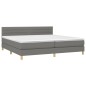 vidaXL Letto a Molle Materasso e LED Grigio Scuro 200x200cm in Tessuto vidaXL Letto a Molle Materasso e LED Grigio Scuro 200x200cm in Tessuto