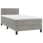 Letto a Molle Materasso e LED Grigio Chiaro 90x200 cm Velluto Letto a Molle Materasso e LED Grigio Chiaro 90x200 cm Velluto