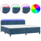 Letto a Molle con Materasso e LED Blu Scuro 200x200 cm Letto a Molle con Materasso e LED Blu Scuro 200x200 cm