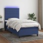 vidaXL Letto a Molle con Materasso e LED Blu 90x190 cm in Tessuto vidaXL Letto a Molle con Materasso e LED Blu 90x190 cm in Tessuto