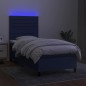 vidaXL Letto a Molle con Materasso e LED Blu 90x190 cm in Tessuto vidaXL Letto a Molle con Materasso e LED Blu 90x190 cm in Tessuto