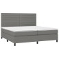 vidaXL Letto a Molle Materasso e LED Grigio Scuro 200x200cm in Tessuto vidaXL Letto a Molle Materasso e LED Grigio Scuro 200x200cm in Tessuto