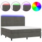 Letto a Molle con Materasso e LED Grigio Scuro 180x200 cm Letto a Molle con Materasso e LED Grigio Scuro 180x200 cm