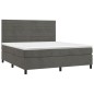 Letto a Molle con Materasso e LED Grigio Scuro 180x200 cm Letto a Molle con Materasso e LED Grigio Scuro 180x200 cm