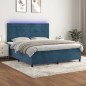 Letto a Molle con Materasso e LED Blu Scuro 180x200 cm Letto a Molle con Materasso e LED Blu Scuro 180x200 cm