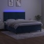 Letto a Molle con Materasso e LED Blu Scuro 180x200 cm Letto a Molle con Materasso e LED Blu Scuro 180x200 cm