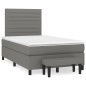 vidaXL Giroletto a Molle con Materasso Grigio Scuro 120x200 cm Tessuto