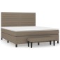 vidaXL Giroletto a Molle con Materasso Tortora 180x200 cm in Tessuto