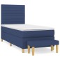 vidaXL Giroletto a Molle con Materasso Blu 90x200 cm inTessuto