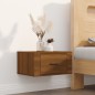 Comodino a Muro Rovere Marrone 50x36x25 cm Comodino a Muro Rovere Marrone 50x36x25 cm