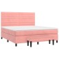 vidaXL Giroletto a Molle con Materasso Rosa 180x200 cm in Velluto