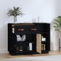 Credenza Nera 98,5x40x75 cm in Legno Massello di Pino Credenza Nera 98,5x40x75 cm in Legno Massello di Pino
