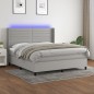vidaXL Letto a Molle Materasso e LED Grigio Chiaro 180x200 cm Tessuto vidaXL Letto a Molle Materasso e LED Grigio Chiaro 180x200 cm Tessuto