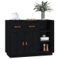 Credenza Nera 98,5x40x75 cm in Legno Massello di Pino Credenza Nera 98,5x40x75 cm in Legno Massello di Pino