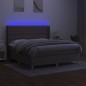 Letto a Molle con Materasso e LED Tortora 180x200 cm in Tessuto Letto a Molle con Materasso e LED Tortora 180x200 cm in Tessuto