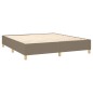 Letto a Molle con Materasso e LED Tortora 180x200 cm in Tessuto Letto a Molle con Materasso e LED Tortora 180x200 cm in Tessuto