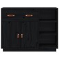 Credenza Nera 98,5x40x75 cm in Legno Massello di Pino Credenza Nera 98,5x40x75 cm in Legno Massello di Pino