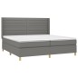 Letto a Molle Materasso e LED Grigio Scuro 200x200cm in Tessuto Letto a Molle Materasso e LED Grigio Scuro 200x200cm in Tessuto