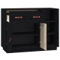 Credenza Nera 98,5x40x75 cm in Legno Massello di Pino Credenza Nera 98,5x40x75 cm in Legno Massello di Pino