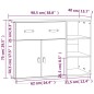Credenza Nera 98,5x40x75 cm in Legno Massello di Pino Credenza Nera 98,5x40x75 cm in Legno Massello di Pino