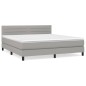 vidaXL Giroletto a Molle con Materasso Grigio Chiaro180x200 cm Tessuto
