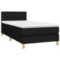 vidaXL Giroletto a Molle con Materasso Nero 90x200 cm in Tessuto