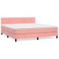 vidaXL Giroletto a Molle con Materasso Rosa 180x200 cm in Velluto