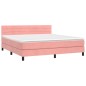 vidaXL Giroletto a Molle con Materasso Rosa 180x200 cm in Velluto